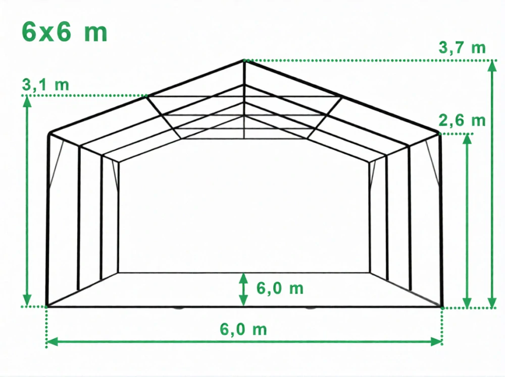 Párty stan 6x6m - ohnivzdorný