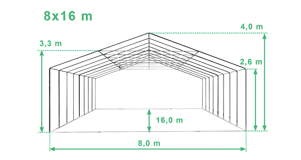 Párty stan 8x16m - ohnivzdorný