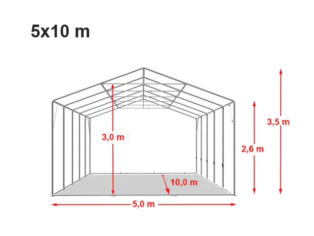 Párty stan 5x10m - ohnivzdorný