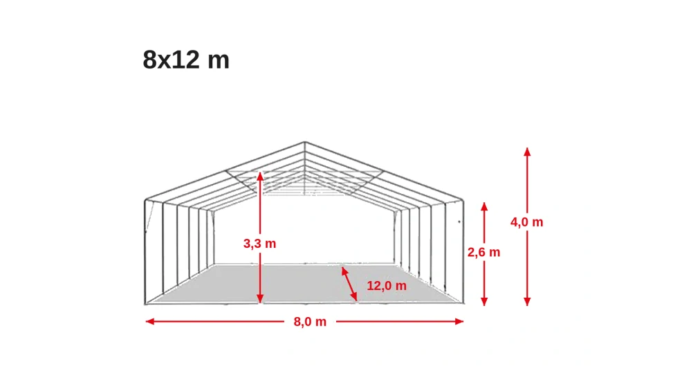 Párty stan 8x12m - ohnivzdorný