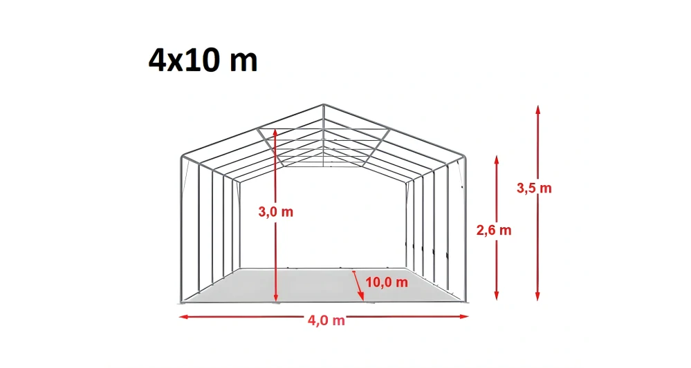 Párty stan 4x10m - ohnivzdorný