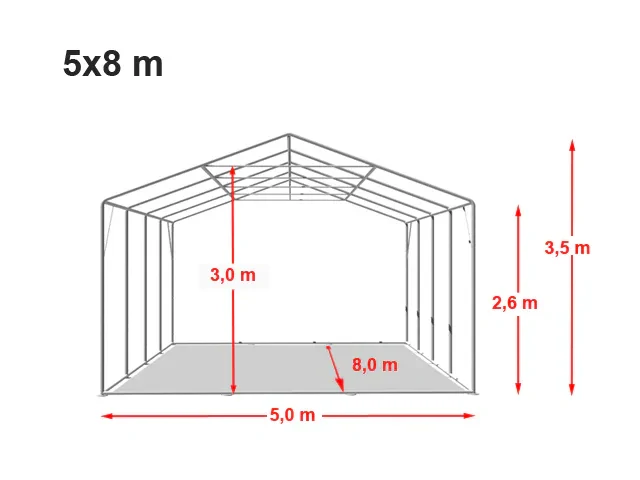 Párty stan 5x8m - ohnivzdorný